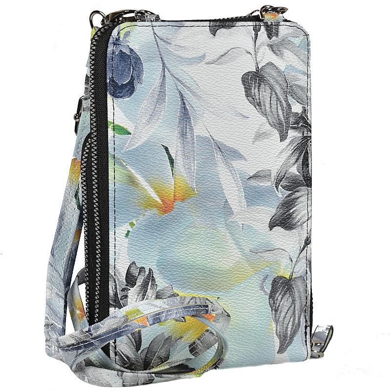 Handtasche Handytasche Geldbörse Clutch Blume schwarz